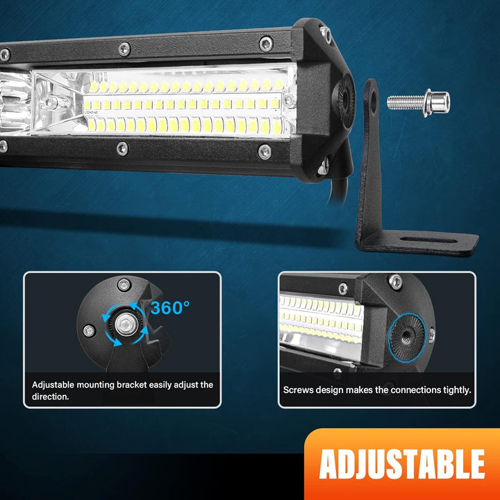 AUXTINGS LED Zusatzscheinwerfer Bar,50 cm 180W Lightbar 12600lm Schlank Einzelreihe LED Arbeitsschei