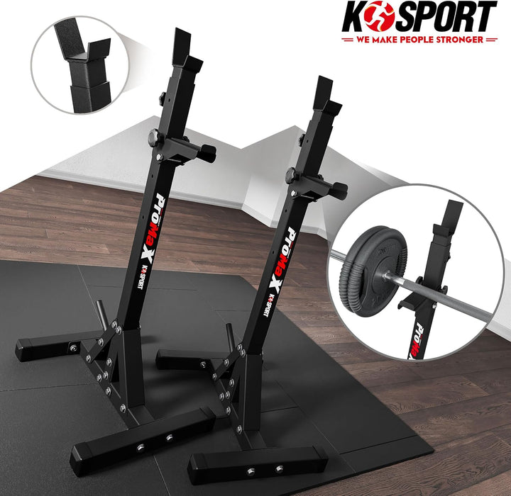 K-Sport: Squat Rack I verstärkte Langhantelablage bis 250 kg belastbar I Hantelablage zum effektiven