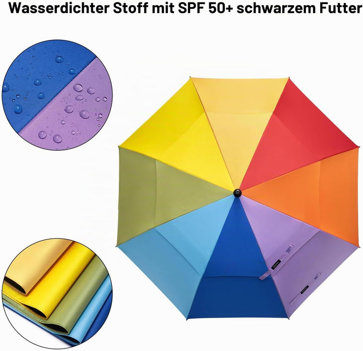 G4Free 62 Zoll Golfschirm mit UV-Schutz, automatisch zu öffnen, belüftet, Doppeldach, übergross, ext