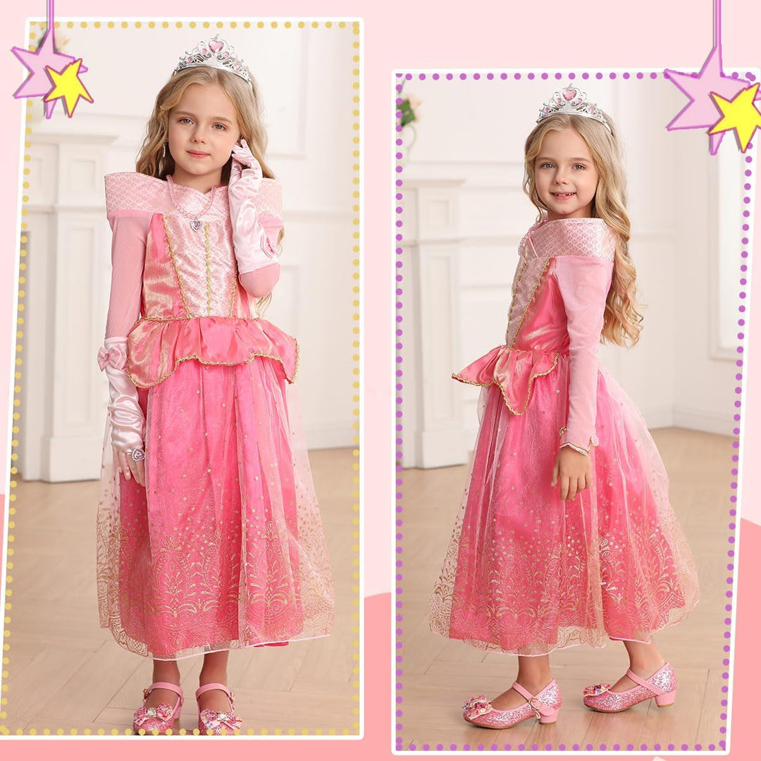 Tyidalin Mädchen Prinzessin Aurora Kleid Kinder Dornröschen Kostüm Geburtstag Party Weihnachten Hall