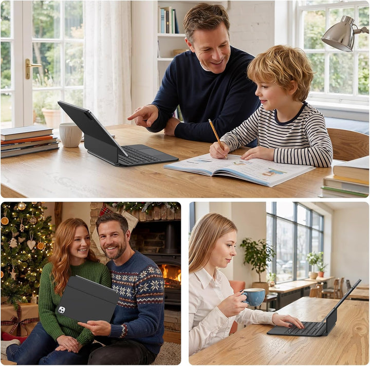 OMOTON Tastatur Hülle für iPad Air 13"(M4/M3/M2, 2026/2025/2024), Magnetische Magic Keyboard für iPa