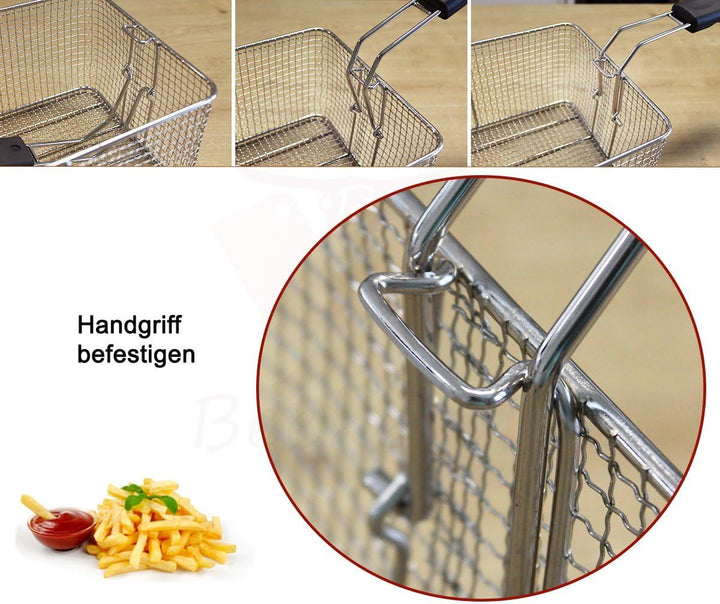 Beeketal 'BWF-132P' Profi Gastronomie Doppel Kaltzonen Fritteuse (2 x 13 Liter Volumen für max. 2 x