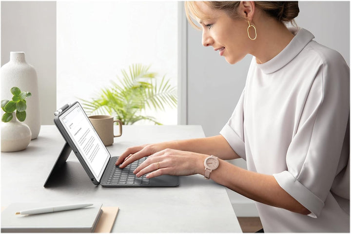 Logitech Combo Touch für iPad (7., 8. und 9. Generation) Schutzcase mit Präzisions-Trackpad, Noteboo