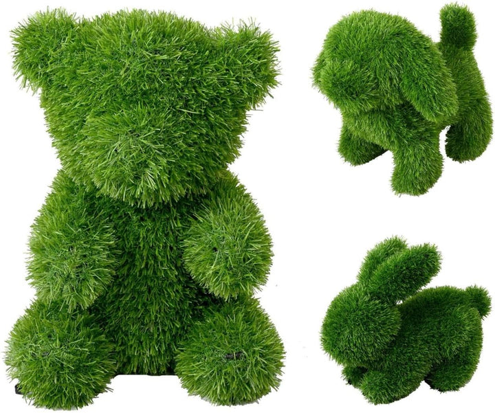 Innovative Kunstwerk Figuren aus Kunstrasen Hase Bär Hund Tier Garten Dekoration Gras Deko (Hund, 50