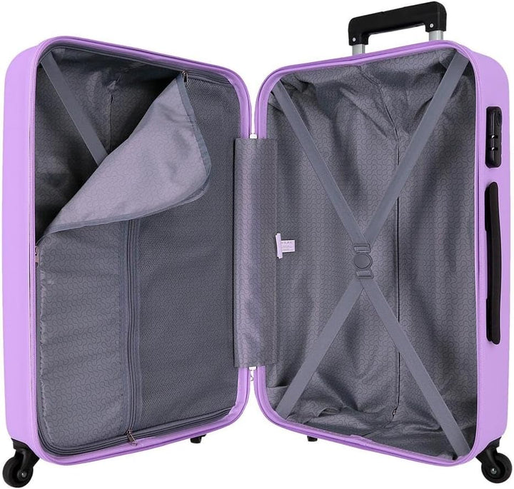 Roll Road Flex Hartschalenkoffer aus ABS-Material, Seitliches Zahlenschloss, 4 Doppelrollen Handgepä