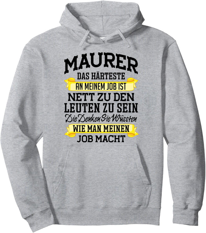 Maurer Grafik Geschenk Mit Spruch Geschenkidee Lustig Männer Pullover Hoodie