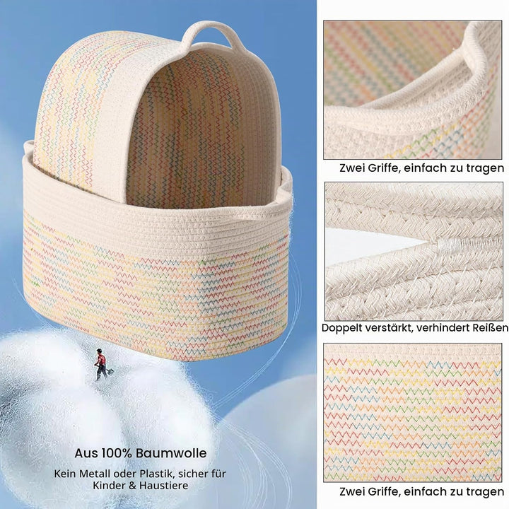 Baumwollseil gewebter Aufbewahrungskorb, verwendet für Baby Hamper Spielzeug Organizer, Geschenkkörb