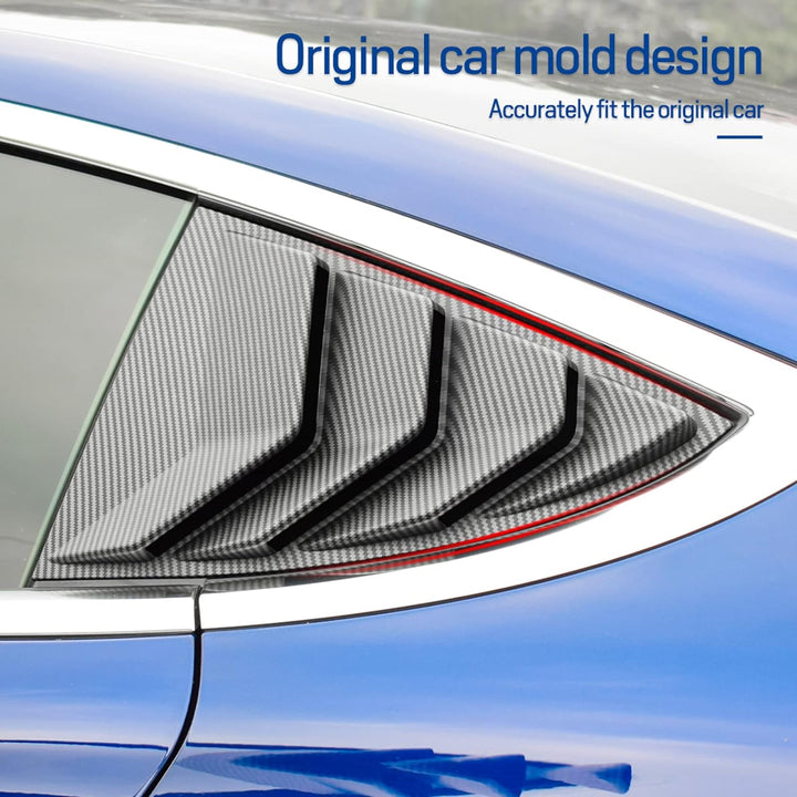 KUNGKIC Rear Side Window Louvers,Air Vent Scoop Louvers for Tesla Model 3 2017-2024,Window Scoop Lou