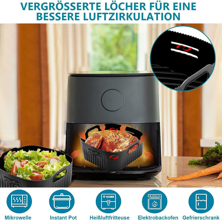 21CM Silikonform für Heissluftfritteuse, 2PCS Airfryer Zubehör XL Silikon Backform für Philip XL 6,2