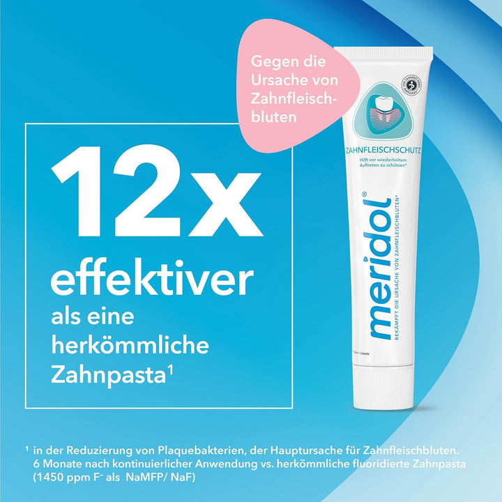 meridol Zahnpasta 3x75ml - Zahncreme bekämpft Zahnfleischentzündungen, antibakterieller Effekt 75 ml