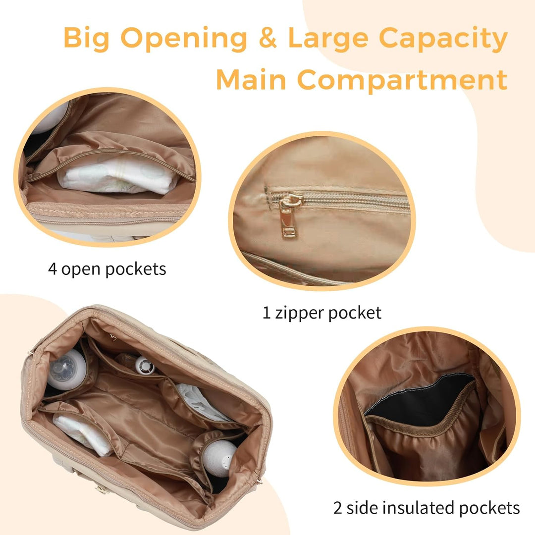 Wickeltasche, Baby-Reise-Organizer (Beige), Beige