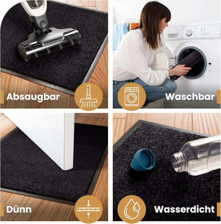 Bodenständig® Saubere Schuhe Dank saugstarkem Stoff (robust) perfekte Grösse Schwarz in 40x60cm - Fu