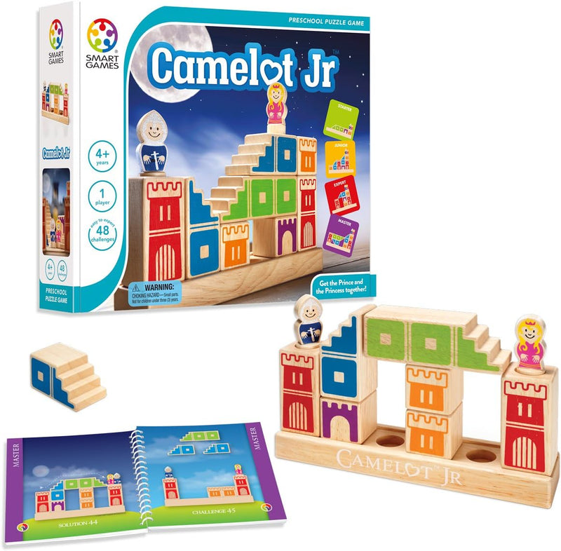 smart games - Camelot Jr, Preschool Puzzle Game with 48 Challenges, 4-9 Years, 24 x 6 x 24 cm (LxWxH