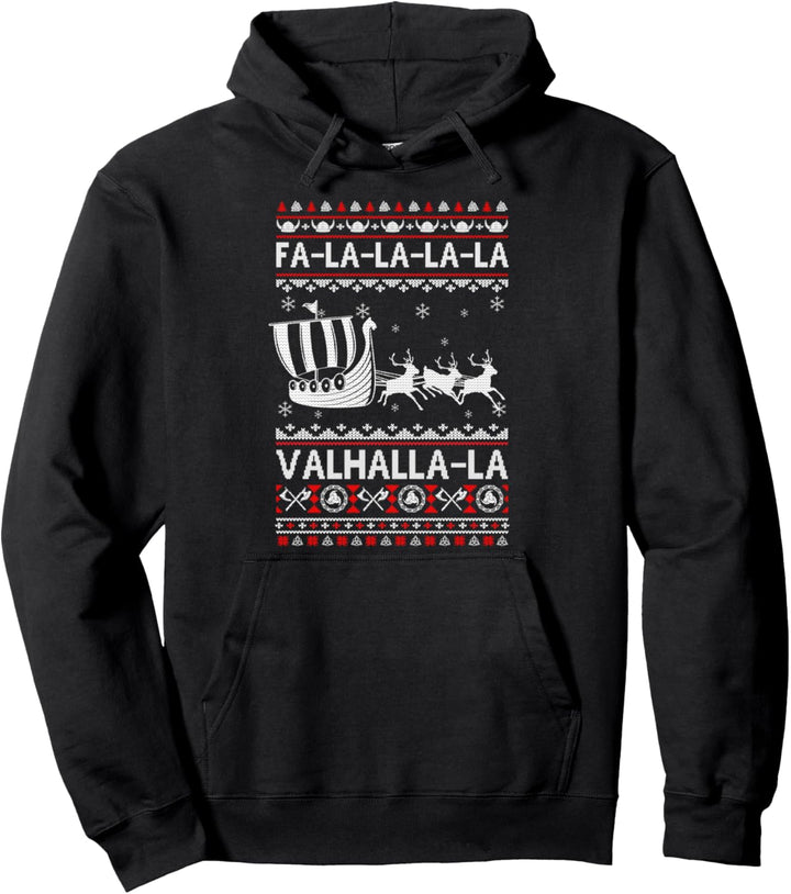 Fa La La Valhalla Wikingerschiff Hässlich Weihnachten Xmas Pullover Hoodie