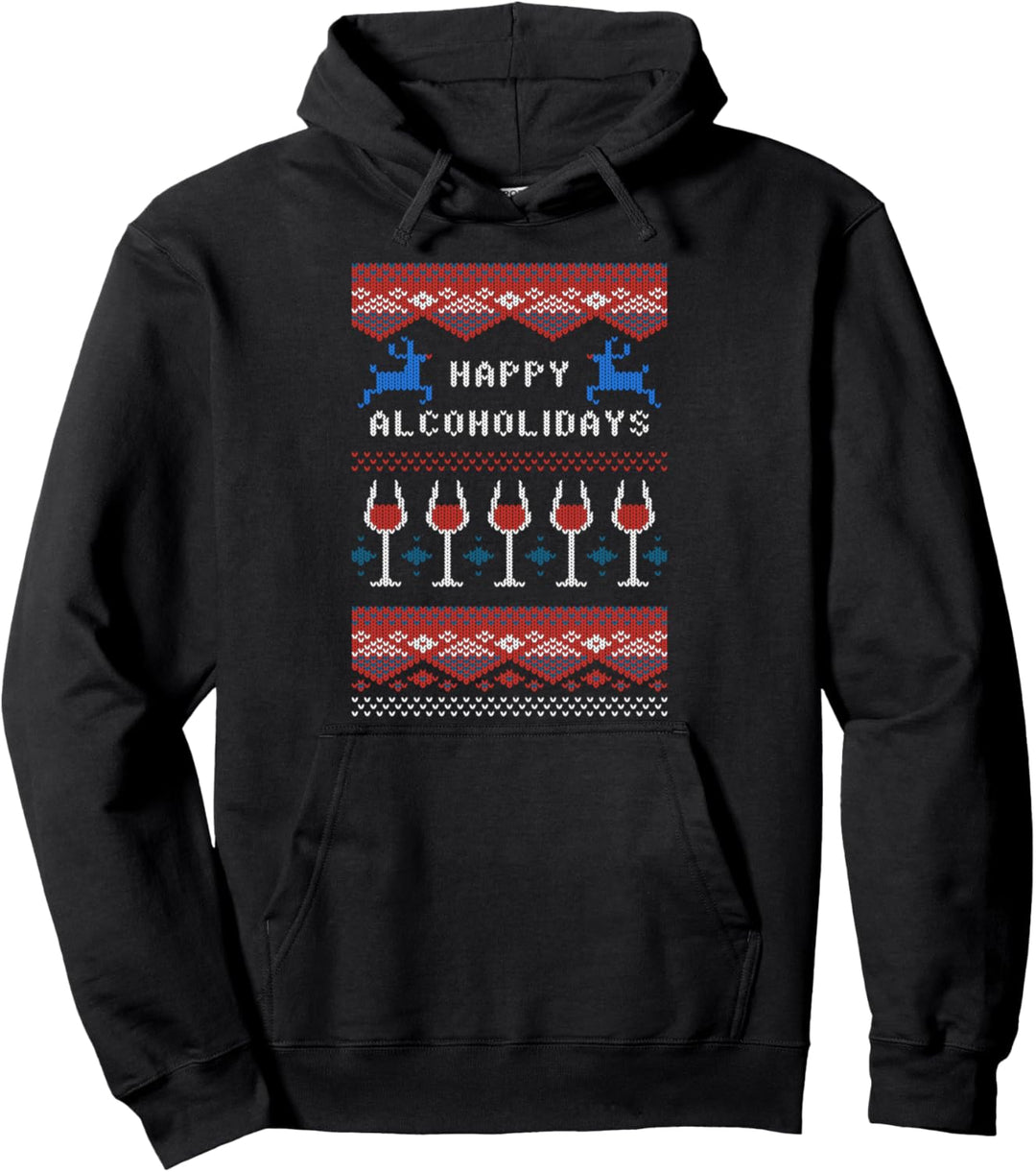 Hässlicher Weihnachtspullover Lustiges Wein-Weihnachts Pullover Hoodie