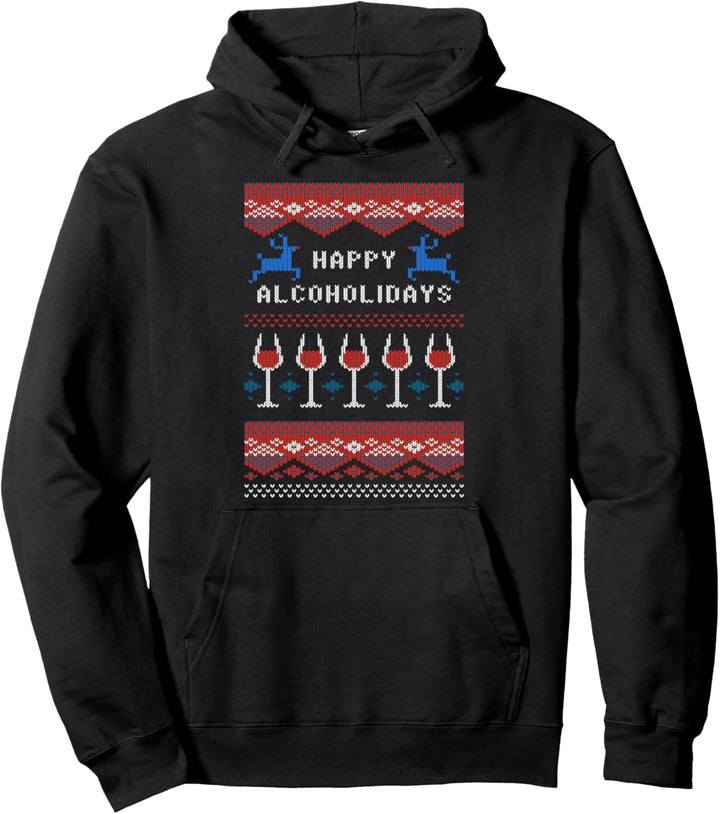 Hässlicher Weihnachtspullover Lustiges Wein-Weihnachts Pullover Hoodie
