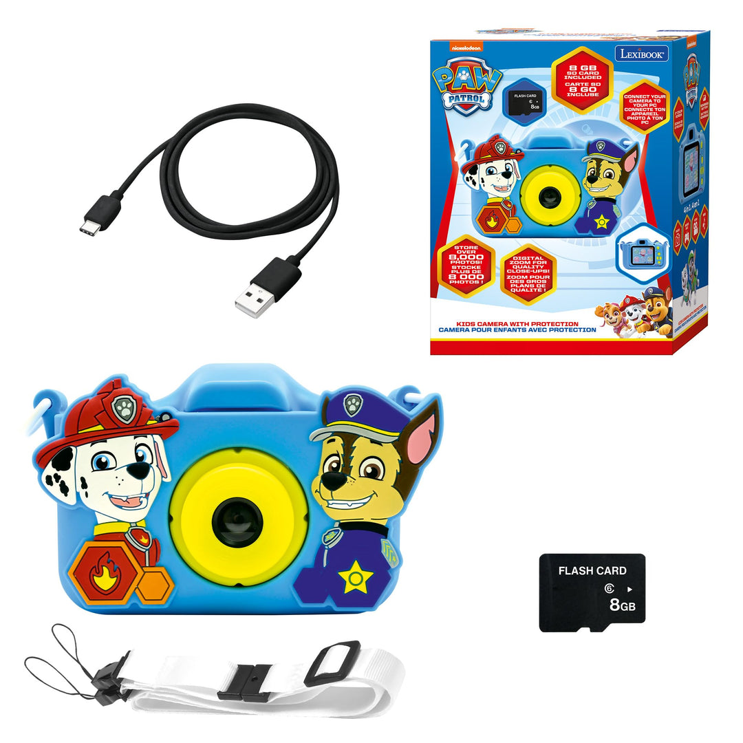 Lexibook, Paw Patrol, 4-in-1 Kamera für Kinder mit Schutz, Foto-, Video-, MP3- und Spielfunktionen,