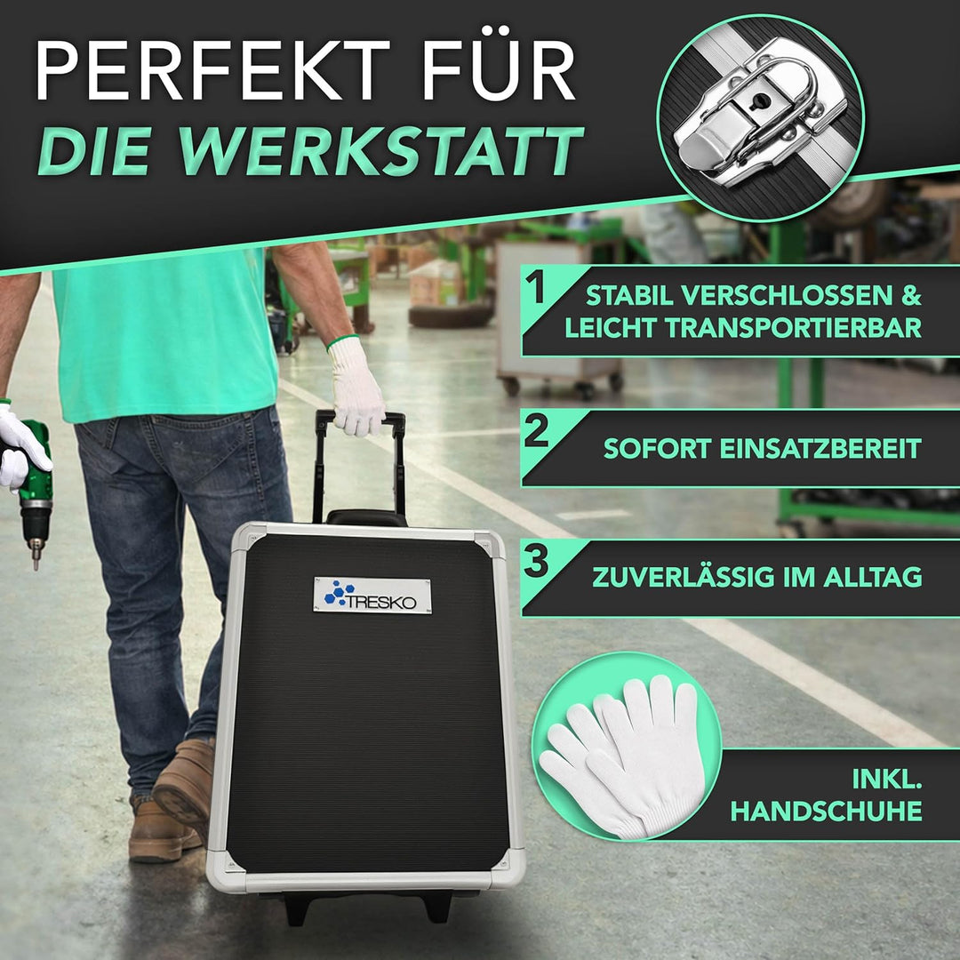 TRESKO Werkzeugkoffer 1400 teilig | Werkzeugkasten gefüllt | Werkzeugkiste Profi | Werkzeugtasche |