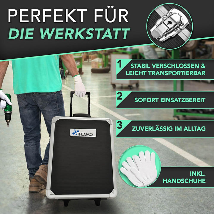 TRESKO Werkzeugkoffer 1400 teilig | Werkzeugkasten gefüllt | Werkzeugkiste Profi | Werkzeugtasche |