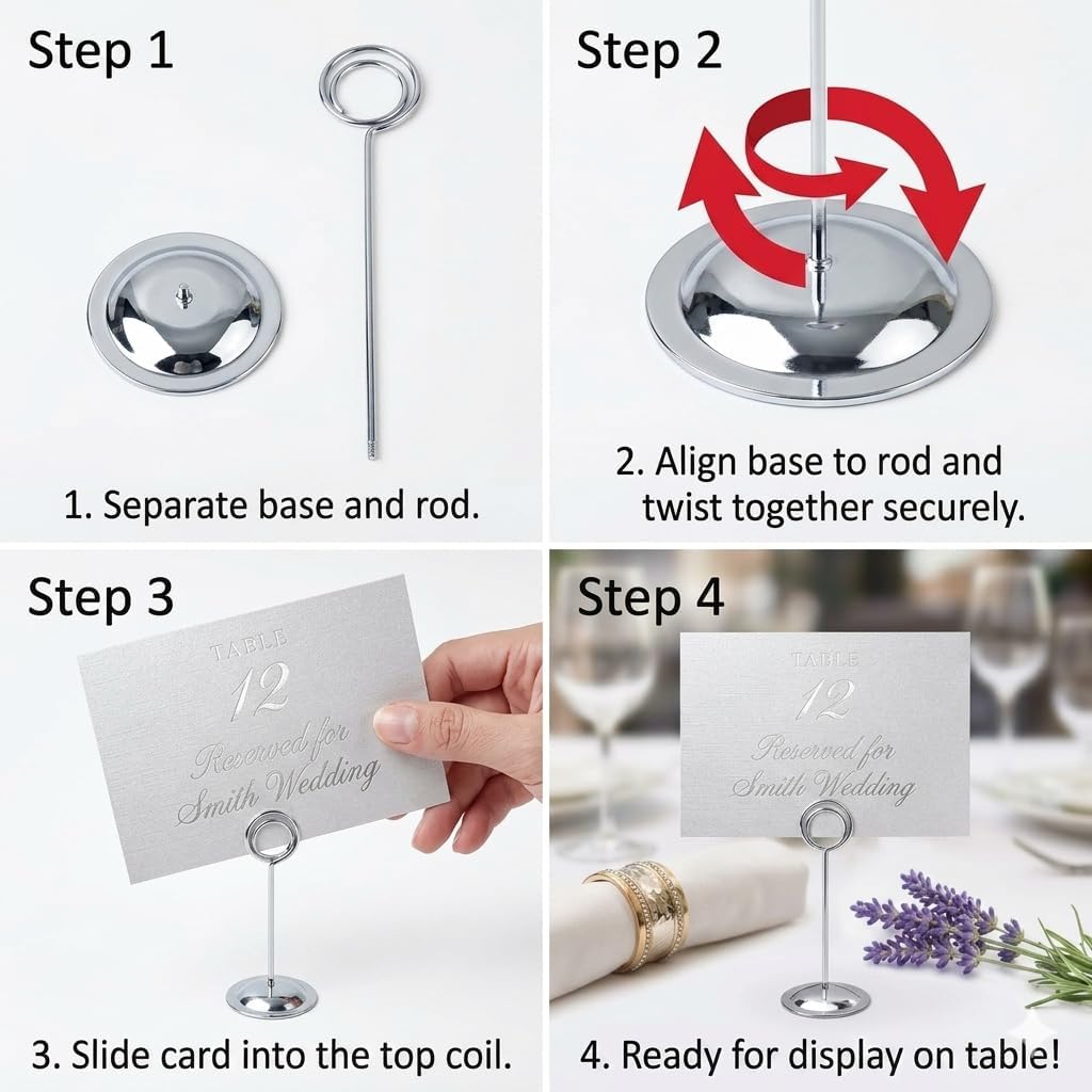 HOHIYA Tischnummernhalter Tischkartenhalter Tischkarte Tischnummer Ständer für Hochzeiten, 30,5 cm h