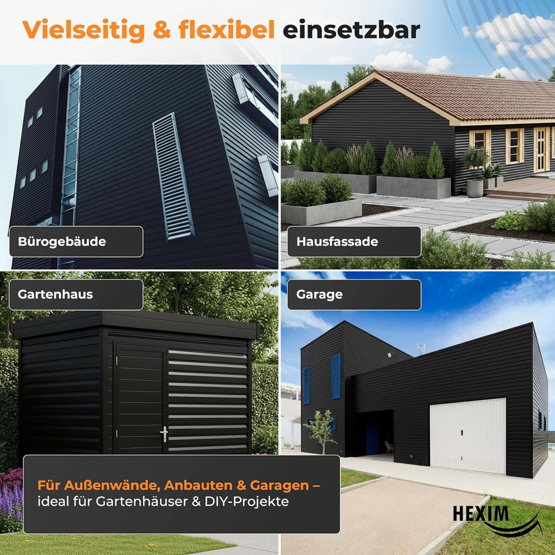 HEXIM Siding Fassadenpaneele aussen Fassadenverkleidung wetterfest Kunststoffpanelee PVC-U Verkleidu