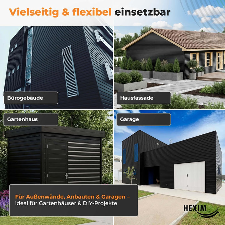 HEXIM Siding Fassadenpaneele aussen Fassadenverkleidung wetterfest Kunststoffpanelee PVC-U Verkleidu