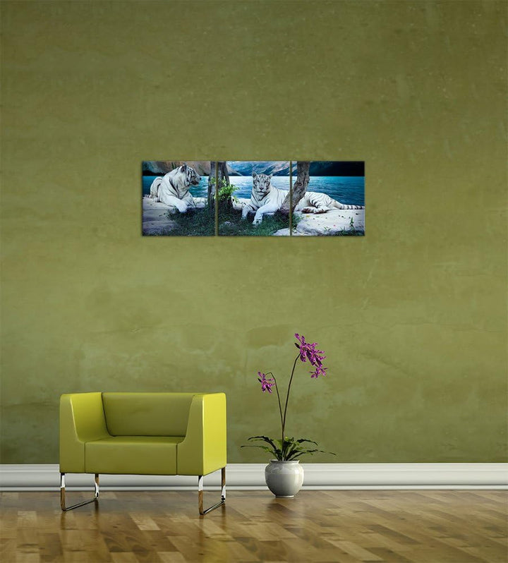 Bilderdepot24 Bild auf Leinwand | Tiger II in 160x50 cm als Panorama Wandbild XXL | Wand-deko Dekora