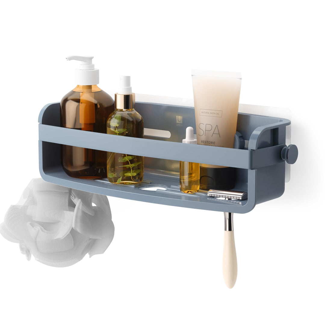 Umbra Flex Duschablage zum Kleben, Rostfreies Duschregal für Shampoo, Conditioner, Duschgel, Seife,