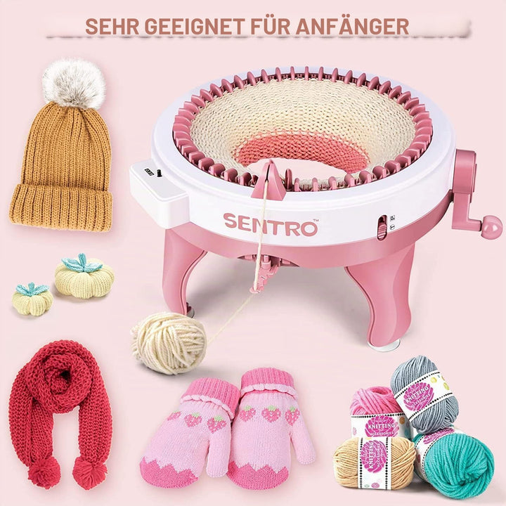 SENTRO Strickmaschine, 48 Nadeln Strickmaschine mit Reihenzähler, Dualmodus Stricken Webrahmen Masch