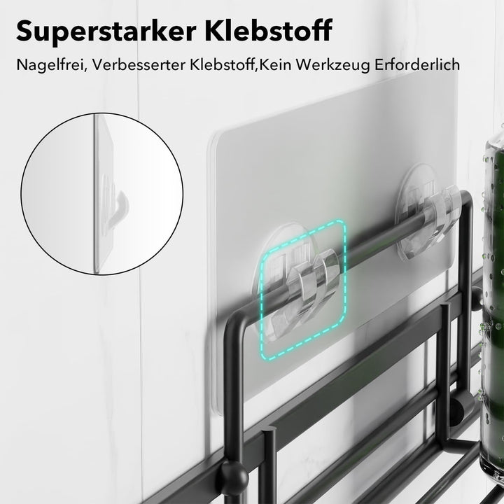saffruff Duschablage Ohne Bohren 2 Stück Duschregal Duschkorb Badezimmer Organizer, Regal Badregal S