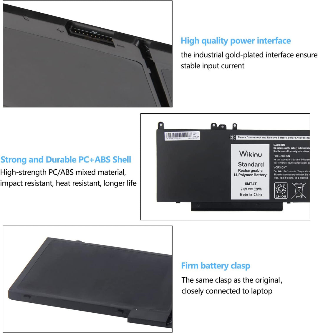 Wikinu 6MT4T Laptop Akku für Dell Latitude E5570 E5470 Precision 3510 7V69Y TXF9M 79VRK 07V69Y HK6DV