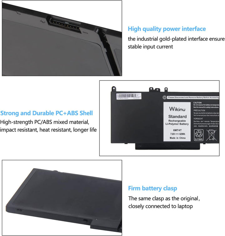 Wikinu 6MT4T Laptop Akku für Dell Latitude E5570 E5470 Precision 3510 7V69Y TXF9M 79VRK 07V69Y HK6DV