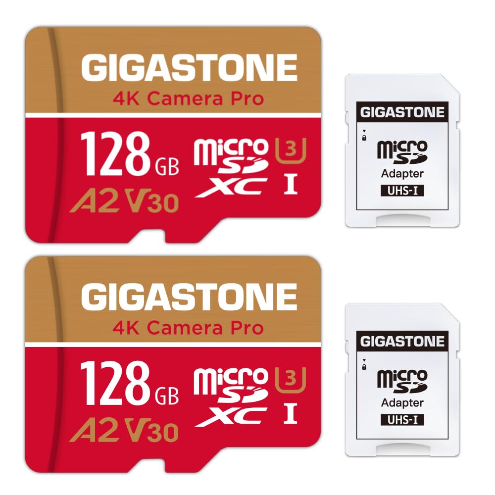 [5 Jahre kostenlose Datenwiederherstellung] Gigastone 4K Kamera Pro 128GB MicroSDXC Speicherkarte 2e