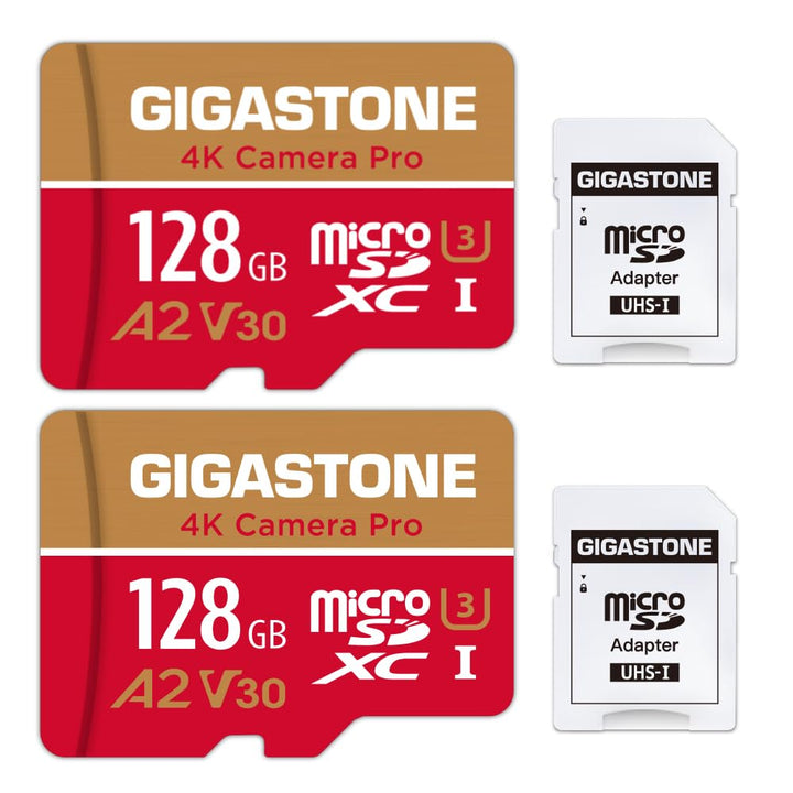 [5 Jahre kostenlose Datenwiederherstellung] Gigastone 4K Kamera Pro 128GB MicroSDXC Speicherkarte 2e