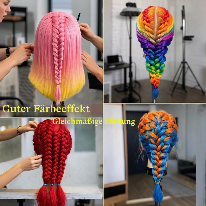 Mannequinkopf mit 100% Echthaar mit Verstellbarer Klemmhalterung fur Frisurendesign und Flechtibunge