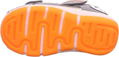 Superfit Baby Jungen FREDDY Sandalen 18 EU Hellgrau Orange 2510, 18 EU Hellgrau Orange 2510