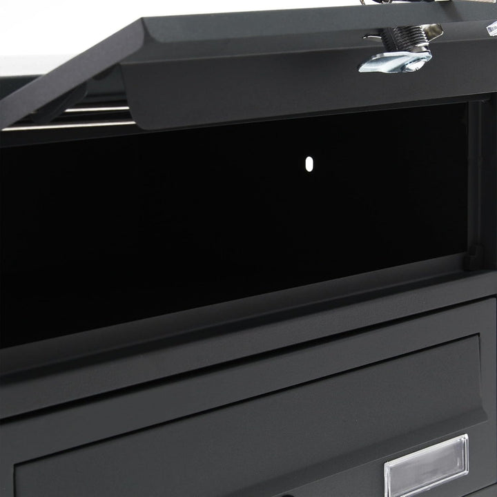 Wiltec 6er Briefkastenanlage Anthrazit 898 x 270 x 1150 mm, Standbriefkasten mit 2x3 Fächern, Schlüs