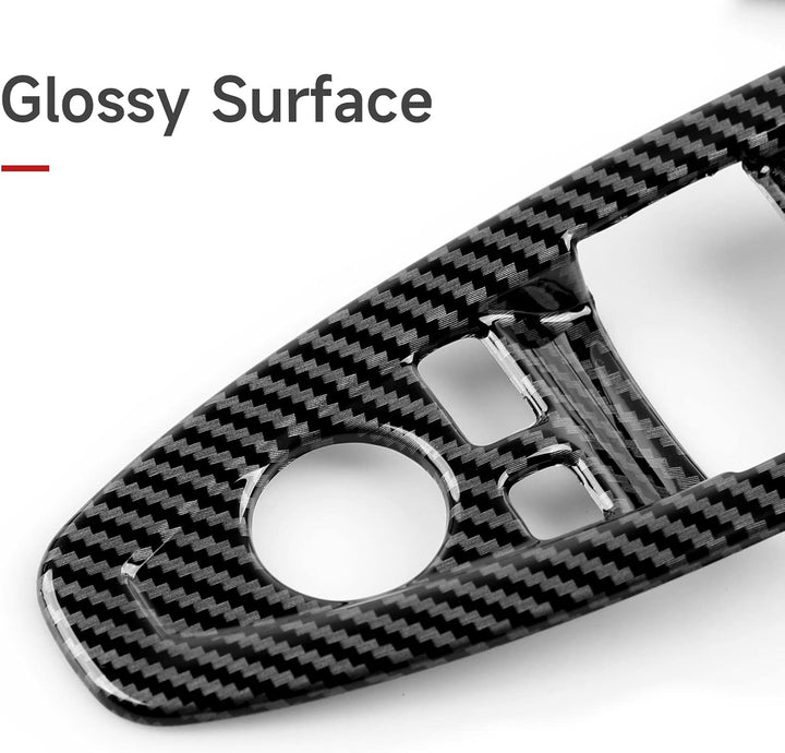 4PCS Auto Fenster Schalter Abdeckung Cover Carbon Fiber Aufkleber ABS Fenstersteuerungsschalter komp