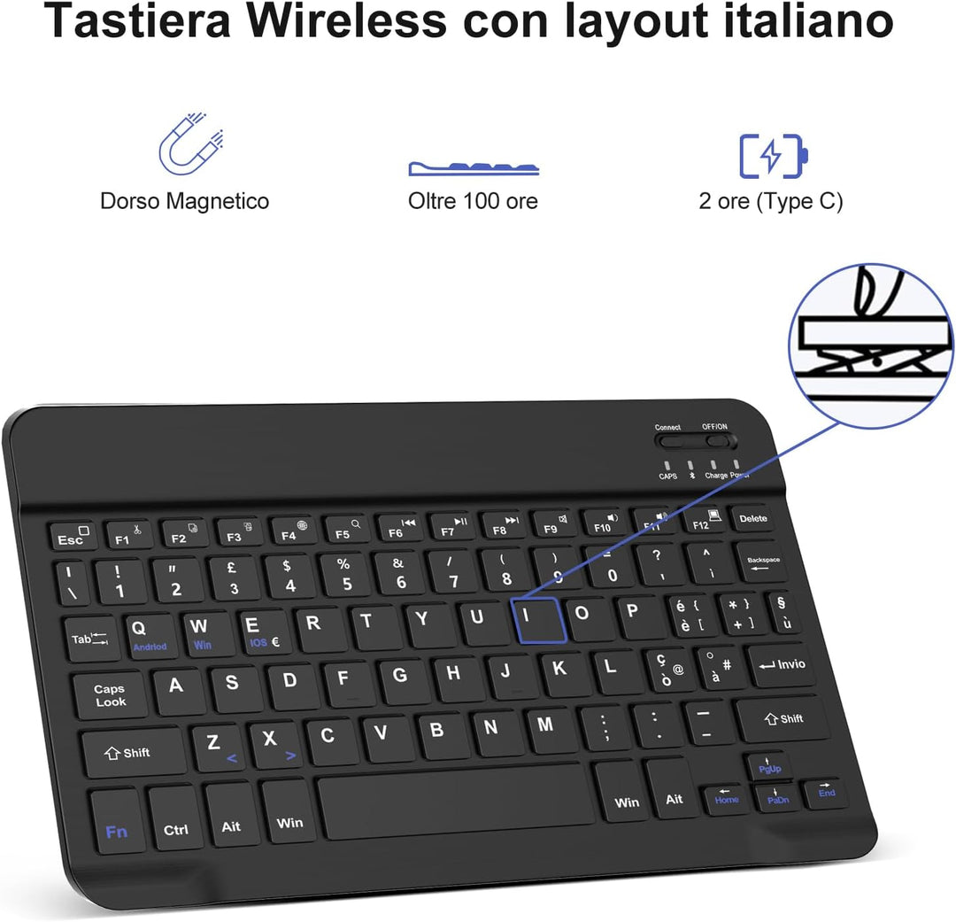FOGARI Tastatur für iPad Air 11 M3 2025/M2 2024, Italienische Tastatur, abnehmbare Bluetooth-Schutzh