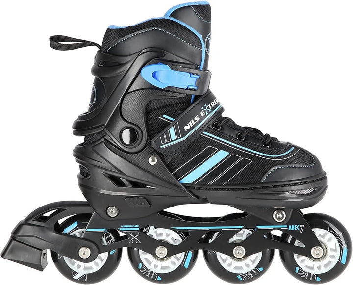Nils Extreme NH18191 2-in-1 Inline-Skates und Schlittschuhe, Schwarz/Blau, Verstellbare Grösse