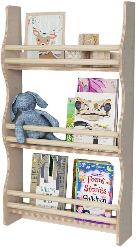 MAMOI® Bücherregal für Kinder, Bücherkiste für kinderzimmer, Book Shelf, Buchregal, Wandregal kinder