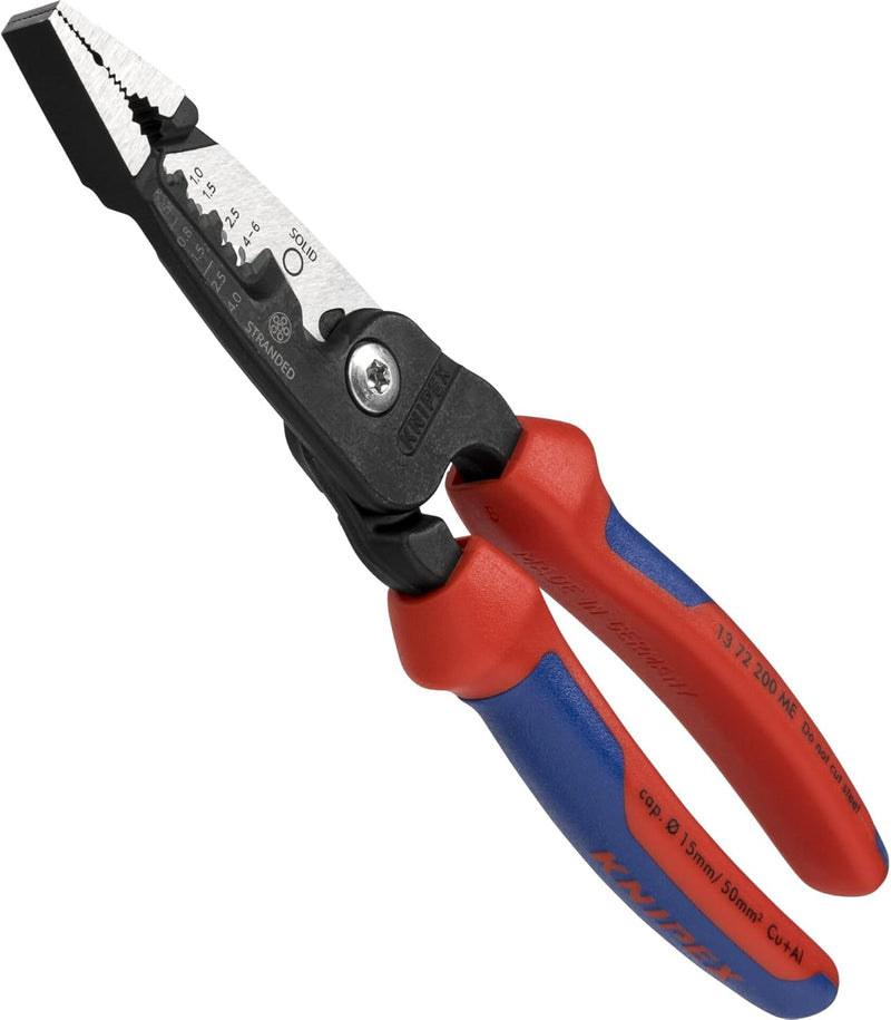 KNIPEX 13 72 200 ME Multifunktions-Elektrikerzange metrisches Modell mit Mehrkomponenten-Hüllen schw