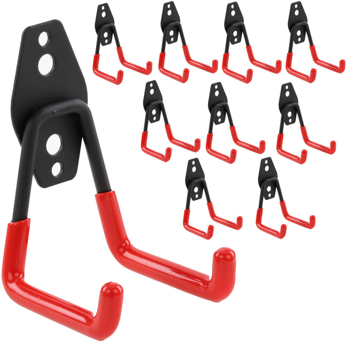 botle Set 10 Stck. Wandhaken, Werkzeughaken, Geradeförmig 7cm, stabil mit PVC-Ummantelung, für Garag