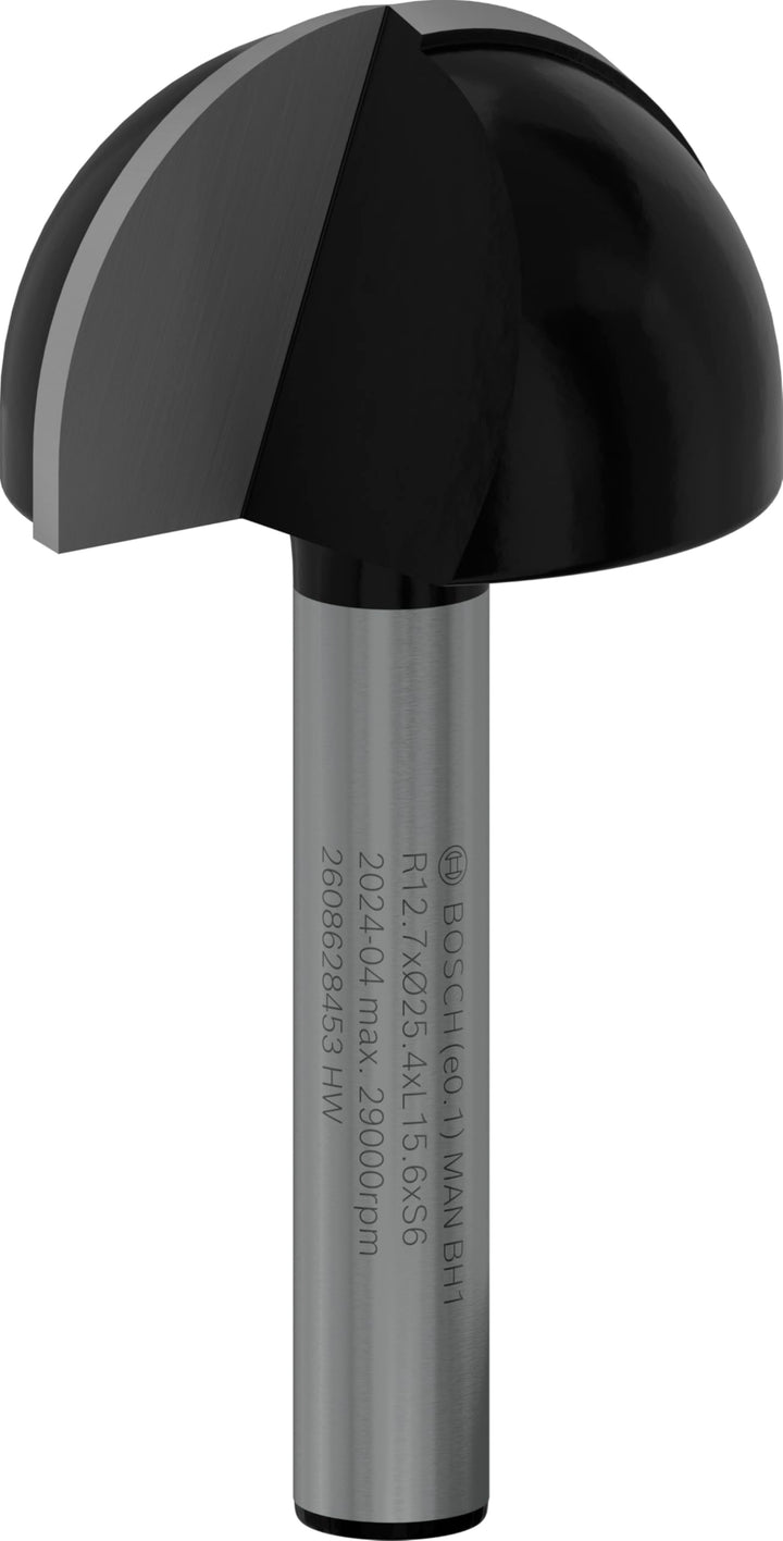 Bosch 1x PRO Hohlkehlfräser (für Weichholz, Hartholz, Ø 25,4 mm, Professional Zubehör Handfräse, Kan