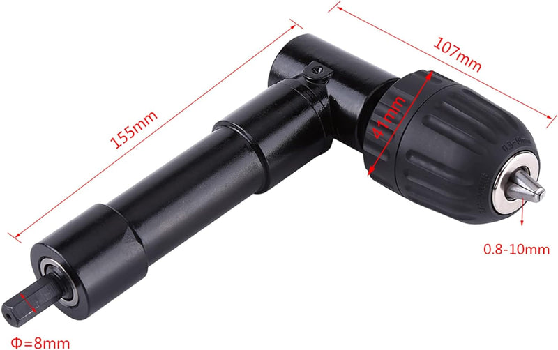 Schnellspann-Bohrfutter 90 Grad Chuck Bohren Adapter Aluminiumlegierung 8mm