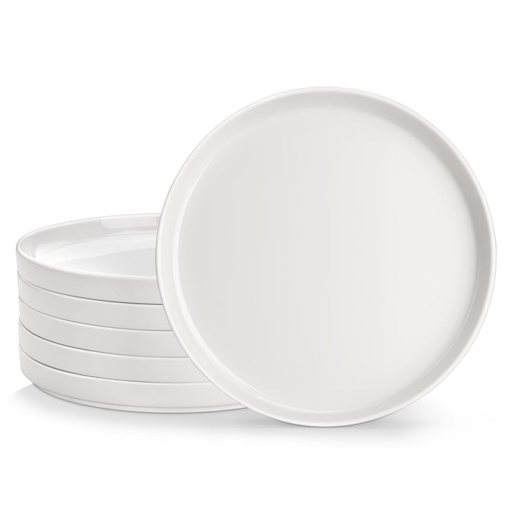 MALACASA Dessertteller 6 Personen, Ø 21 cm Kleine Teller Set aus Porzellan, Frühstücksteller mit Ste