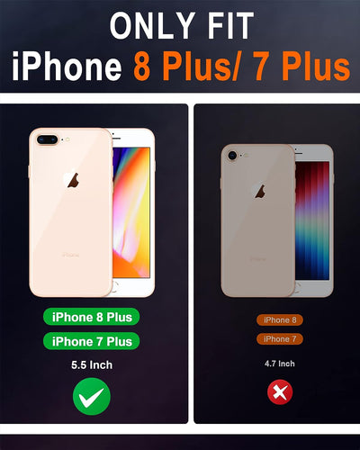SHIELDON Hülle für iPhone 8 Plus, Klappbare Stossfeste Magnetische Handyhülle [Erstklassigem Rindsle