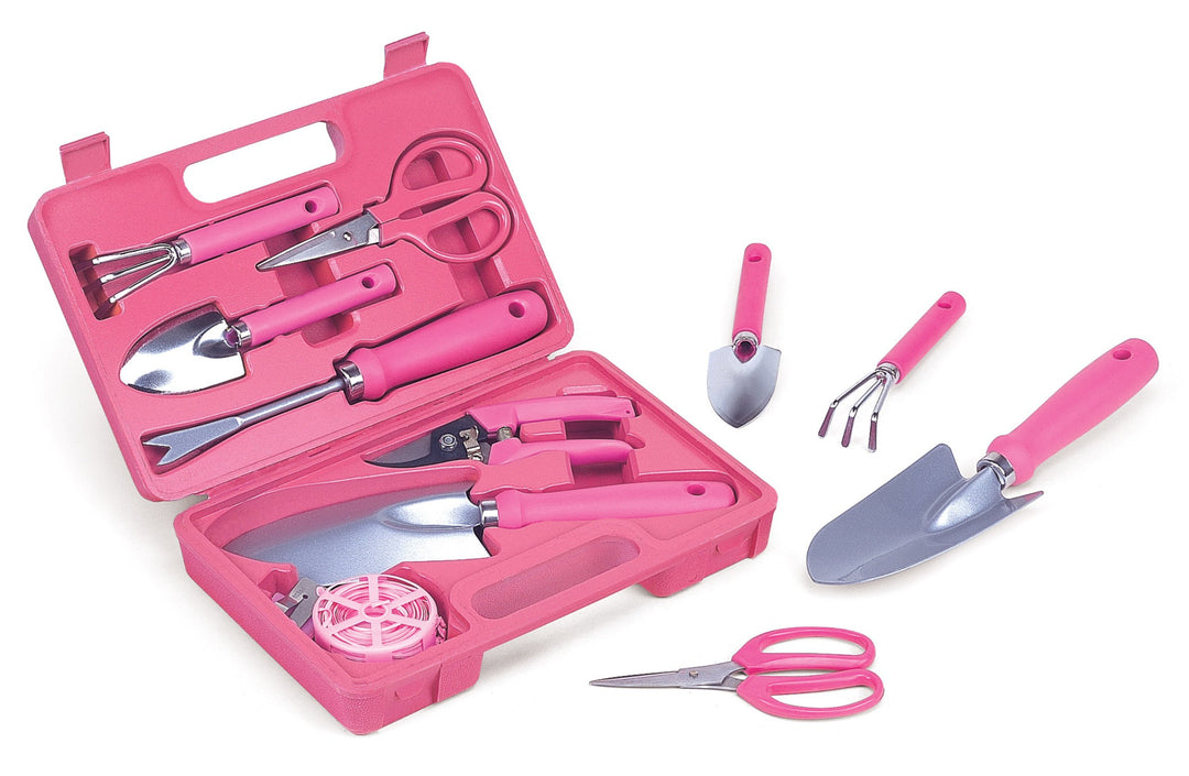 FUNICE Pink Lady Gartenset für die Frau mit Schaufel, Rechen, Zange usw