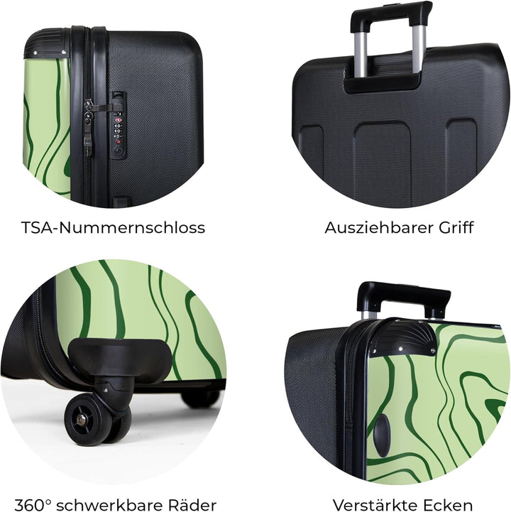 NoBoringSuitcases.com® Koffer XL Gross 77x51.5x28 cm Hartschale Reisekoffer 4 Rollen Leicht Koffer T
