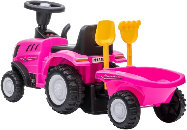 Bandits & Angels Bobbycar Rutschauto New Holland Traktor mit Anhänger ab 1 Jahr – mit funktionierend